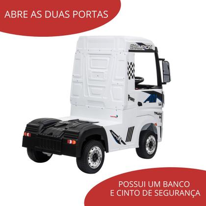 Imagem de Mini Caminhão Elétrico Mercedes Benz Actros Rodas Eva Infantil Licenciado Branco Importway Bw-119Eva