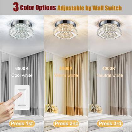 Imagem de Mini candelabro LED HomLaiting 10x20 cm en cristal K9