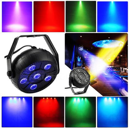 Imagem de Mini Canhão Laser Jogo De Luz Com 6 Leds Rgb Potente Efeito Estroboscópio Bivolt DS3853