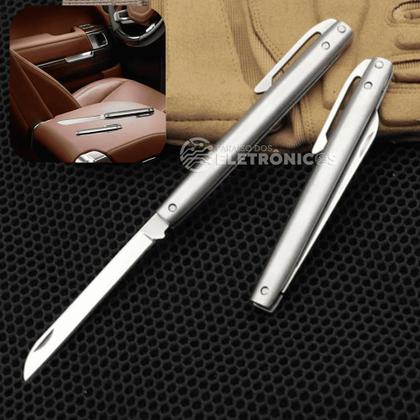 Imagem de Mini Canivete Manual De Bolso Aço Inoxidável Tipo Caneta Presente Pai SLKD06