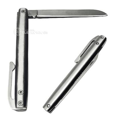 Imagem de Mini Canivete Manual De Bolso Aço Inoxidável Tipo Caneta Presente Pai SLKD06