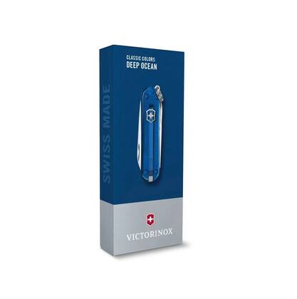 Imagem de Mini Canivete Suíço Classic 7 funções SD Colors translúcido azul Deep Ocean Victorinox