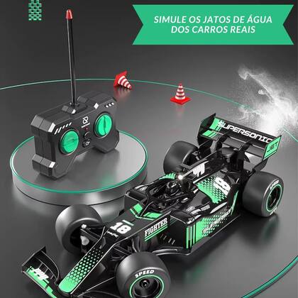 Imagem de Mini Carrinho F1 Controle Remoto Simula Efeito de Fumaça