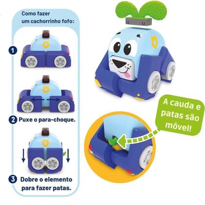 Imagem de Mini Carrinho Kids Hits Filhotes Velozes Azul - Shiny Toys
