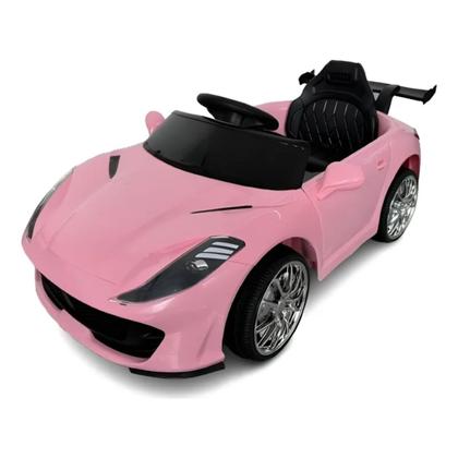 Imagem de Mini Carro Carrinho Elétrico Infantil Scarlet GT 12V Rosa com Controle Remoto Som Luz Música