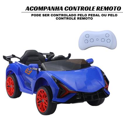 Imagem de Mini Carro Elétrico 12V Com Controle Remoto Lamborghini Até 25Kg