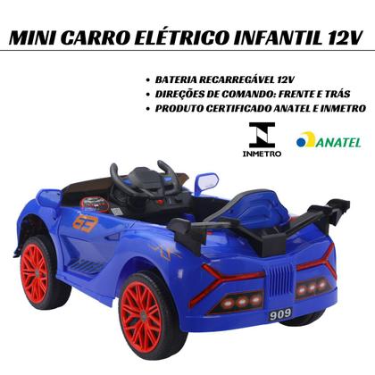 Imagem de Mini Carro Elétrico 12V Com Controle Remoto Lamborghini Até 25Kg