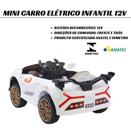 Imagem de Mini Carro Elétrico 12V Com Controle Remoto Lamborghini Até 25Kg