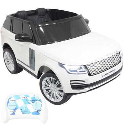 Imagem de Mini Carro Elétrico Infantil 12V Range Rover Banco de Couro Controle Branco Brinqway Bw122bcbr