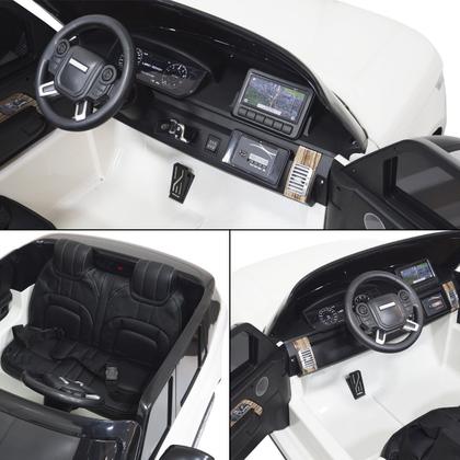 Imagem de Mini Carro Elétrico Infantil 12V Range Rover Banco de Couro Controle Branco Brinqway Bw122bcbr