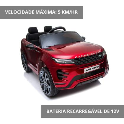 Imagem de Mini Carro Elétrico Infantil Criança 12V Land Rover Evoque Controle Remoto Vermelho Brinqway BW-128