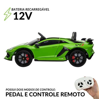 Imagem de Mini Carro Elétrico Infantil Lamborghini Aventador Svj 12V Controle Importway Bw303 Licenciado