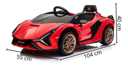 Imagem de Mini Carro Elétrico Infantil Lamborghini Sian 12V Vermelho Bivolt Com Luz LED e Som Realista