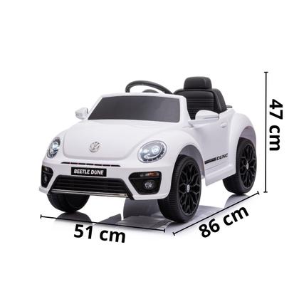 Imagem de Mini carro eletrico infantil volkswagen beetle fusca branco