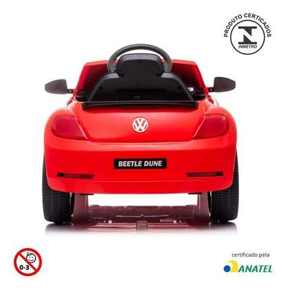 Imagem de Mini Carro Elétrico Licenciado Vw Beetle Fusca Vermelho 6v