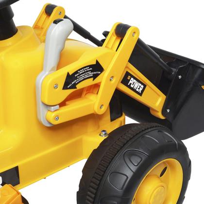 Imagem de Mini Carro Trator Escavadeira Elétrico 6V Infantil Criança Bateria Amarelo Brinqway BW-081AM Bivolt