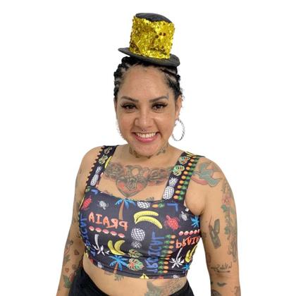 Imagem de Mini Cartola Paete Dourada Festa De Carnaval