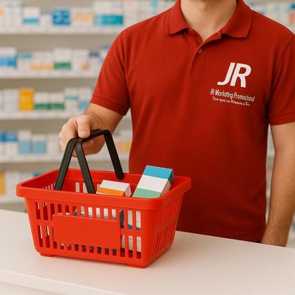 Imagem de Mini Cestinhas Farmácia 34x22x14cm Cesta Mercado Loja 7lts