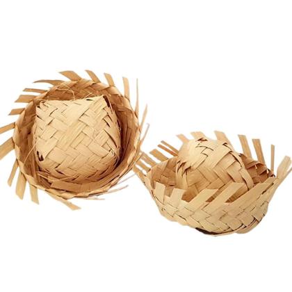 Imagem de Mini Chapéu de Palha para Decoração de Festa Junina Enfeite Acessório Pacote Decorativo Festa São João Arraiá Caipira Ro