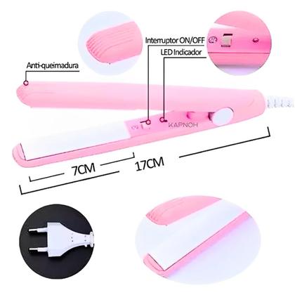 Imagem de Mini Chapinha Prancha Portátil cerâmica Cabelo Liso Bivolt