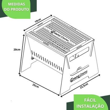 Imagem de Mini Churrasqueira Dobrável Portátil Camping Aço Carvão SF