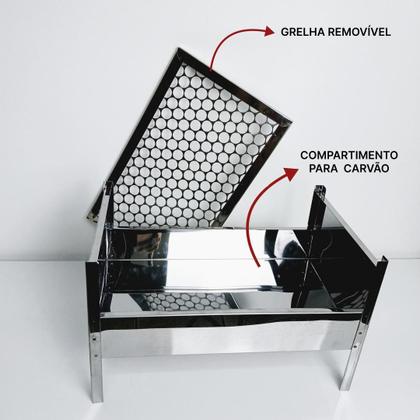 Imagem de Mini Churrasqueira Portátil Em Inox Reforçada Compacta