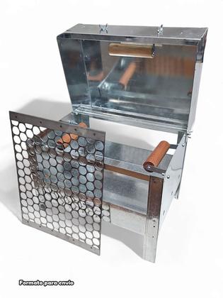 Imagem de Mini Churrasqueira Portátil Inox Bafo Grelha Tampa 33x26