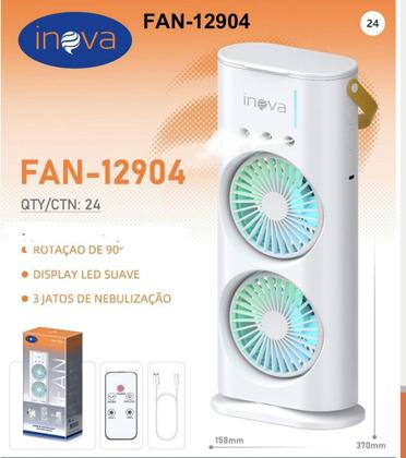 Imagem de Mini Climatizador Duplo Giratório Ventilador Ar Condicionado