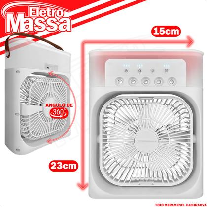 Imagem de Mini Climatizador Ventilador Circulador De Ar Portátil Bivolt Humidificador Com Luz Led