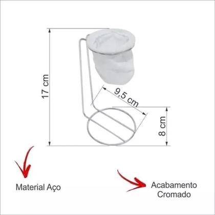 Imagem de Mini Coador De Café Com Suporte E Filtro De Pano Individual