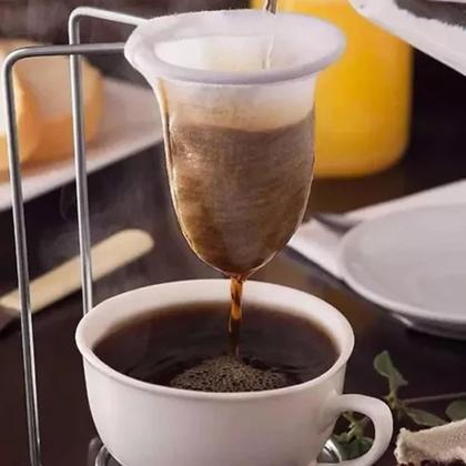 Imagem de Mini Coador De Café Com Suporte E Filtro De Pano Individual