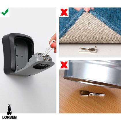 Imagem de Mini Cofre de Parede com Segredo Lorben Senha Alterável Guarda Chaves Pequenos Objetos