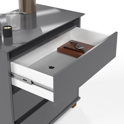 Imagem de Mini Cômoda EJ Mesa de Cabeceira com 3 gavetas - Cinza