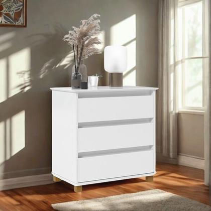 Imagem de Mini Cômoda/Mesa de Cabeceira Quarto 3 Gavetas Eliza - Várias Cores - MJM Casa dos Móveis