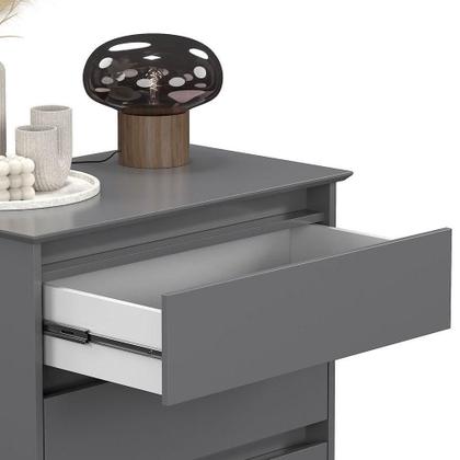 Imagem de Mini Cômoda Para Quarto 3 Gavetas Prisma Cinza