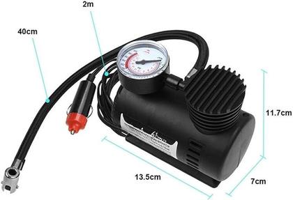 Imagem de Mini Compressor Ar Portátil 12V 3 Adaptadores Bomba de encher e calibrar pneus