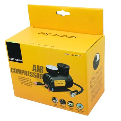 Imagem de Mini compressor ar portátil calibrador de pneus 12v 300 psi