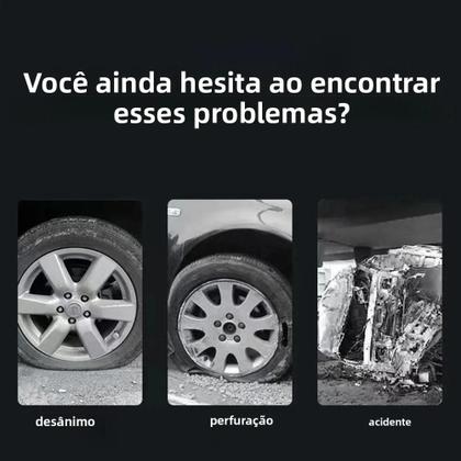Imagem de Mini Compressor De Ar 12V De Alta Resistência 150PSI Inflador De Pneus De Cilindro Duplo Com Luz LED