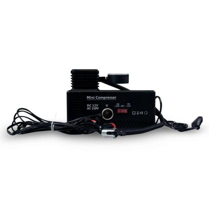 Imagem de Mini Compressor De Ar Automotivo Portátil P/ Encher Pneu 2 Em 1 300psi 12v E 110v 30l/min