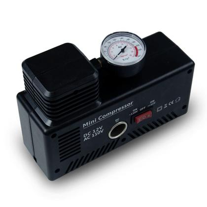 Imagem de Mini Compressor De Ar Automotivo Portátil P/ Encher Pneu 2 Em 1 300psi 12v E 110v 30l/min