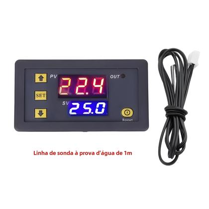 Imagem de Mini Controlador de Temperatura Digital - Termostato 12V/24V/220V para Aquecimento e Resfriamento