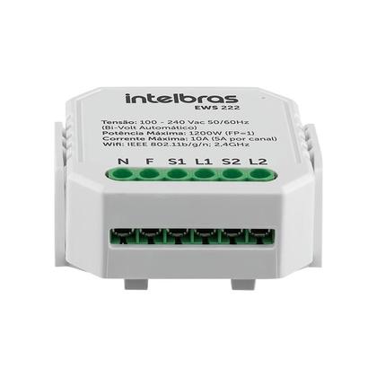 Imagem de Mini Controlador Smart Interruptor Inteligente Wifi 2 Interruptores EWS 222 Intelbras