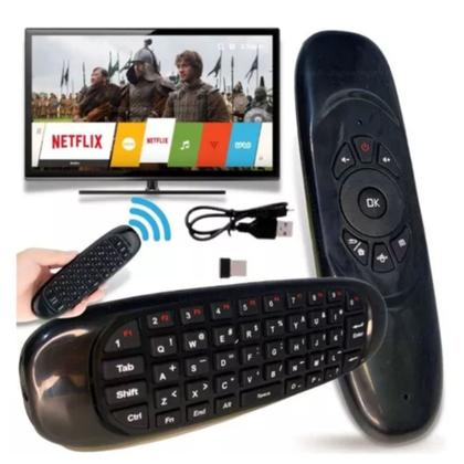Imagem de Mini Controle Com Teclado Air Mouse Para Smart Tv Ou Pc
