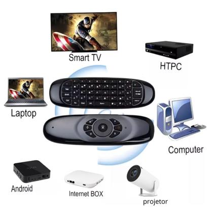 Imagem de Mini Controle Com Teclado Air Mouse Para Smart Tv Ou Pc