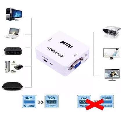 Imagem de Mini conversor hdmi para vga c/ÁUDIO elmhd/vg para dvd, tv, notebook, pc, vídeo game, dvr