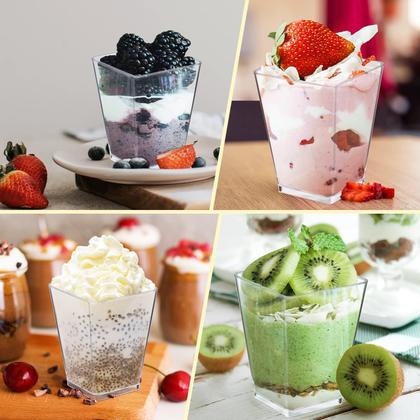 Imagem de Mini copos de sobremesa de plástico descartáveis Eupako 125 Pack 150mL