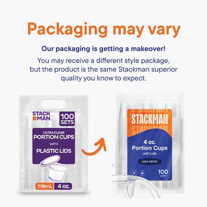 Imagem de Mini copos de suflê de plástico descartáveis com tampas (100 conjuntos de 120 ml)