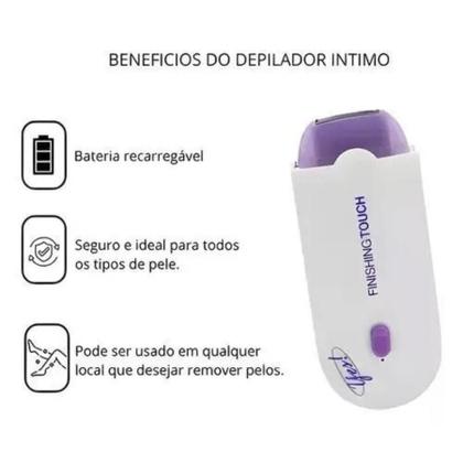 Imagem de Mini Depilador Luxuoso: Pele Macia em Segundos com 2 Ponteiras Premium