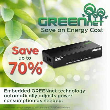 Imagem de Mini desktop Gigabit Switch TRENDnet TEG-S80G de 8 portas preto