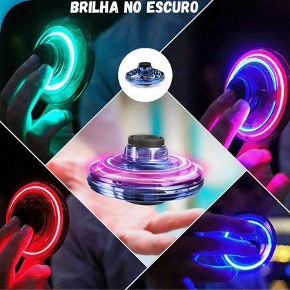 Imagem de Mini disco voador com led spinner recarregável moderno